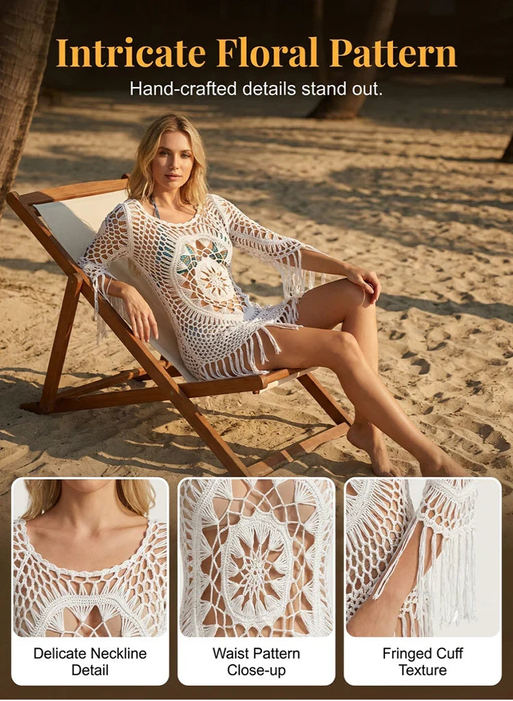 ShoreCharm – Elegant Boho Fringe Beach Cover-Up