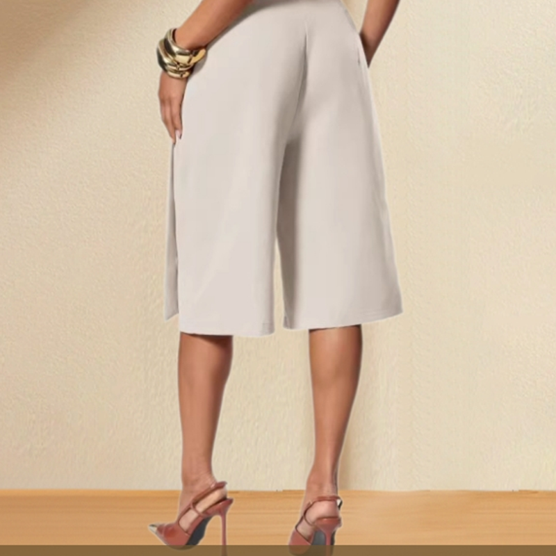 ChicFlow – Elegant Tie-Front Wide-Leg Culottes