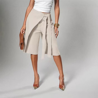 ChicFlow – Elegant Tie-Front Wide-Leg Culottes