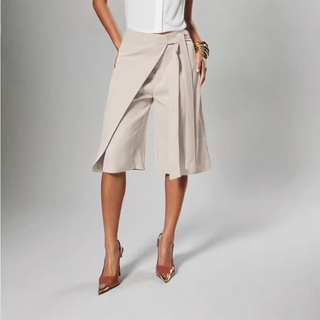 ChicFlow – Elegant Tie-Front Wide-Leg Culottes