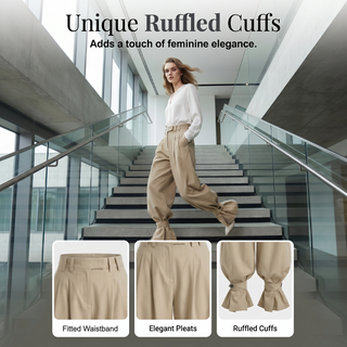 GraceLoom – Elegant Ruffled Cuff Lantern Pants