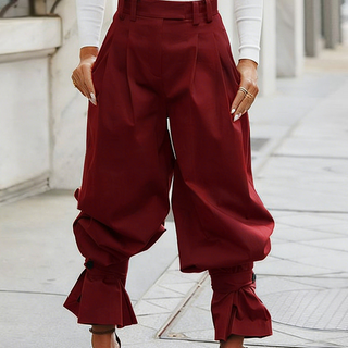 GraceLoom – Elegant Ruffled Cuff Lantern Pants