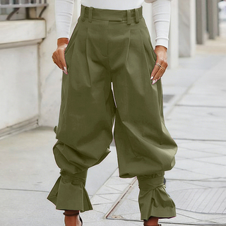 GraceLoom – Elegant Ruffled Cuff Lantern Pants