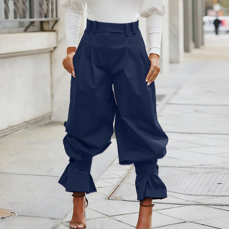 GraceLoom – Elegant Ruffled Cuff Lantern Pants