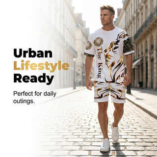 LionVibe – Men's Graphic 2-Piece Summer Set