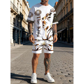 LionVibe – Men's Graphic 2-Piece Summer Set