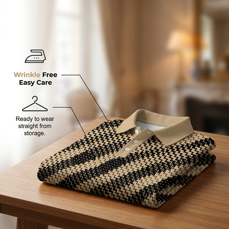 GeoVanta – Men's Geometric Print Collared Shirt