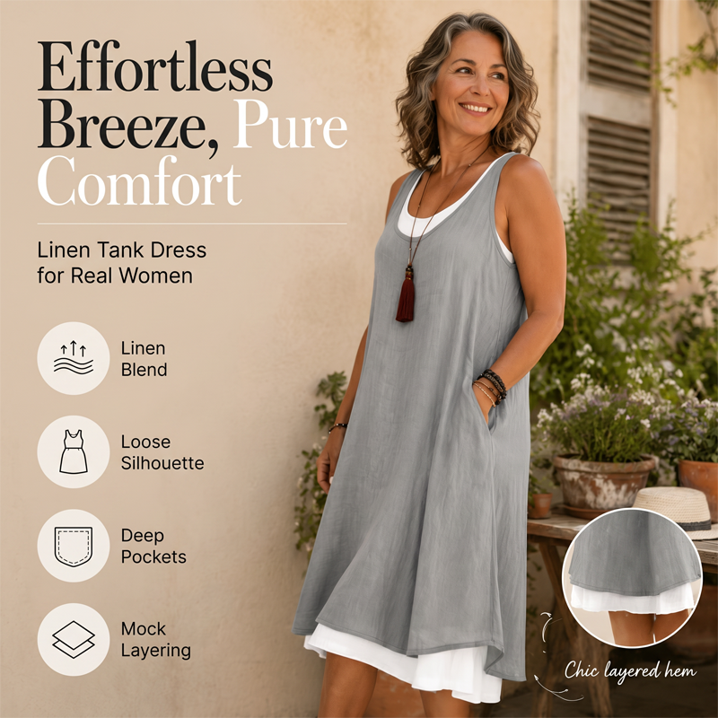 LunaDrape – Chic Layered Sleeveless Women's Dress