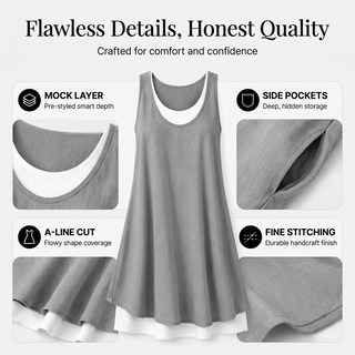LunaDrape – Chic Layered Sleeveless Women's Dress