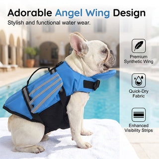AquaAngel – Reflective Angel Wing Dog Life Jacket