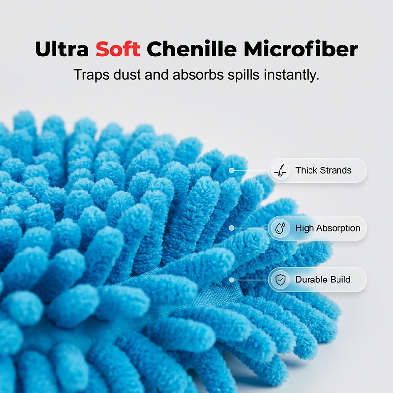 MopEase – High-Absorption Chenille Floor Cleaning Pad