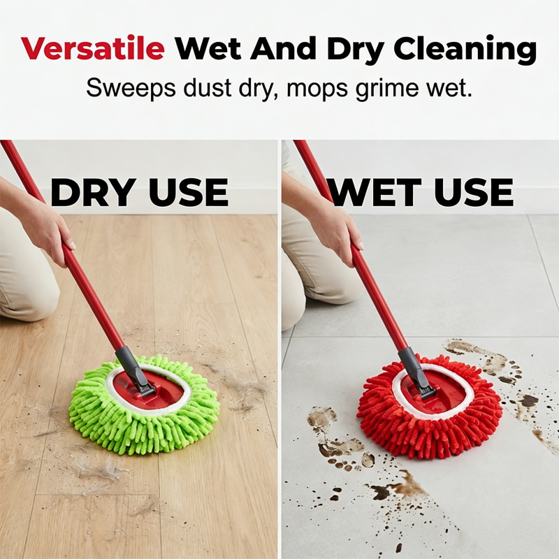 MopEase – High-Absorption Chenille Floor Cleaning Pad