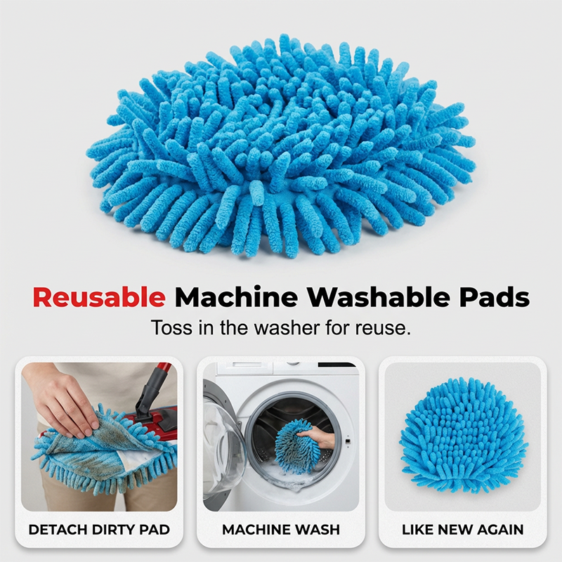 MopEase – High-Absorption Chenille Floor Cleaning Pad