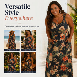 EverCharm – Flowy V-Neck Summer Maxi Dress