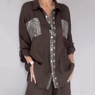 LumaStyle – Sophisticated Sequin Two-Piece Fashion Set
