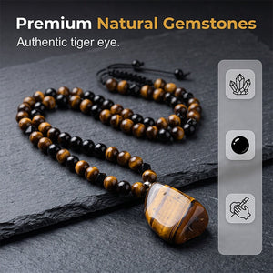 ValorStone – Natural Tiger Eye Energy Bead Necklace