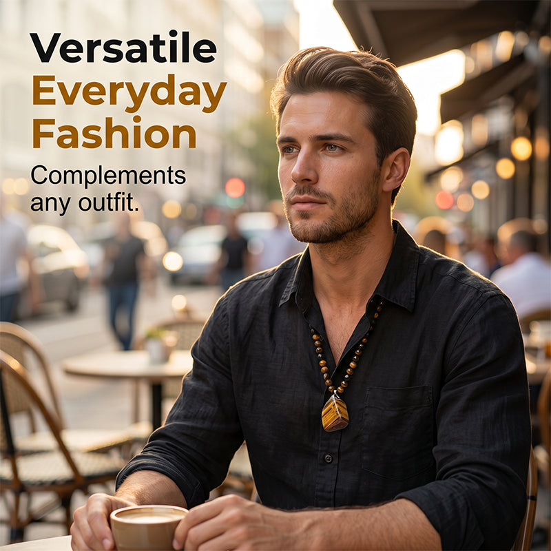 ValorStone – Natural Tiger Eye Energy Bead Necklace