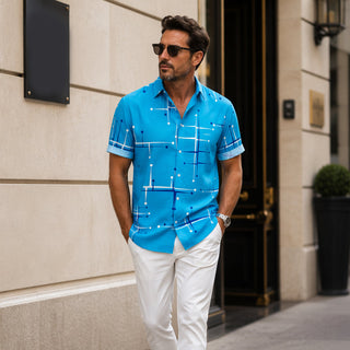 GeoEase – Men's Geometric Print Relaxed-Fit Shirt