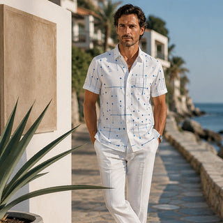 GeoEase – Men's Geometric Print Relaxed-Fit Shirt