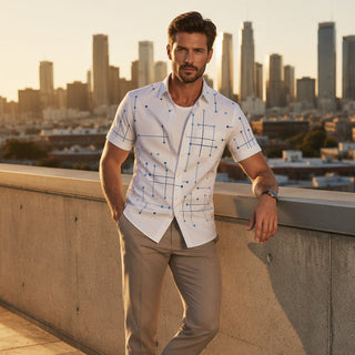 GeoEase – Men's Geometric Print Relaxed-Fit Shirt