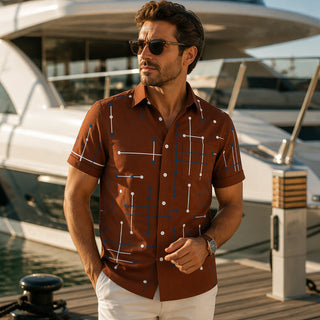 GeoEase – Men's Geometric Print Relaxed-Fit Shirt