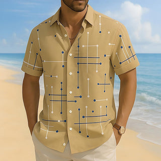 GeoEase – Men's Geometric Print Relaxed-Fit Shirt