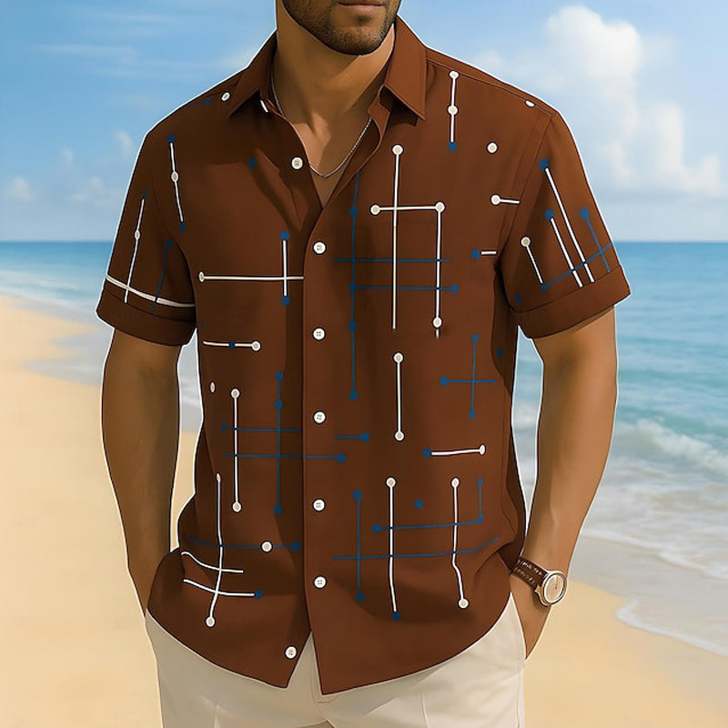 GeoEase – Men's Geometric Print Relaxed-Fit Shirt