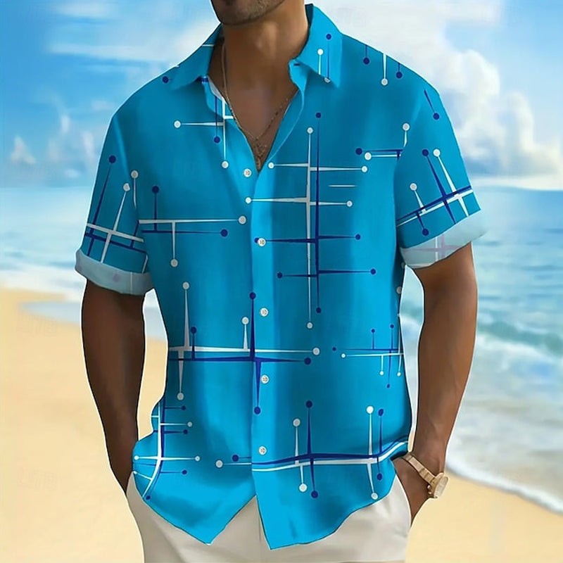 GeoEase – Men's Geometric Print Relaxed-Fit Shirt