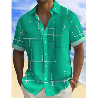 GeoEase – Men's Geometric Print Relaxed-Fit Shirt