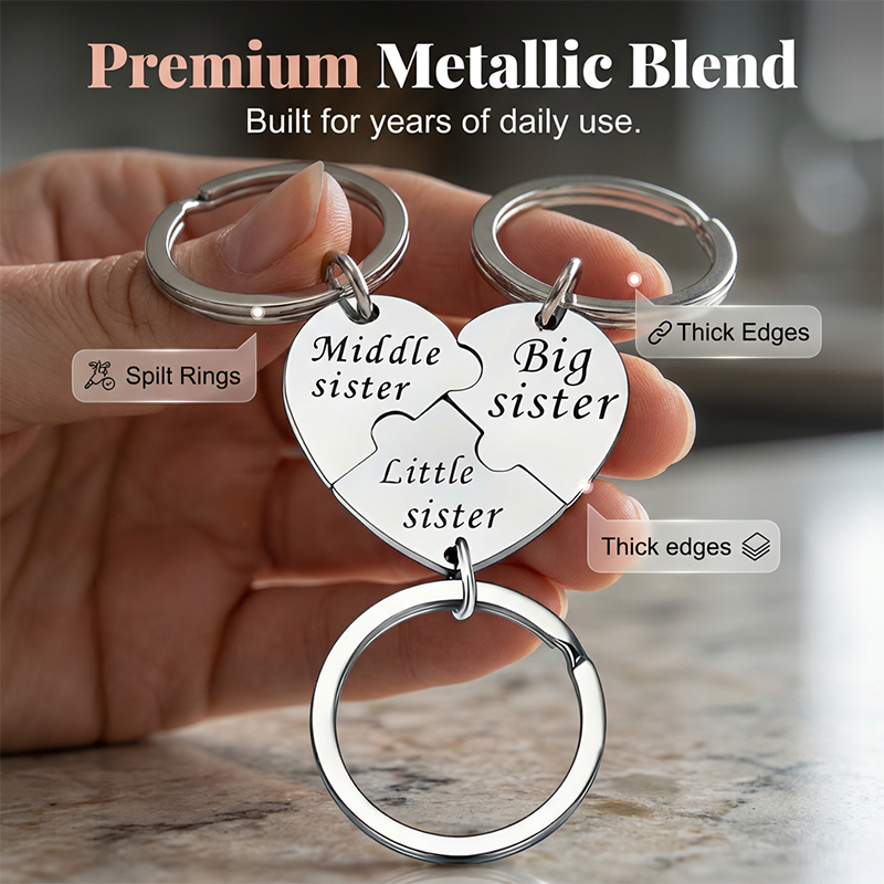 ForeverLoop – Meaningful Stainless Steel Sisterhood Keychain Set