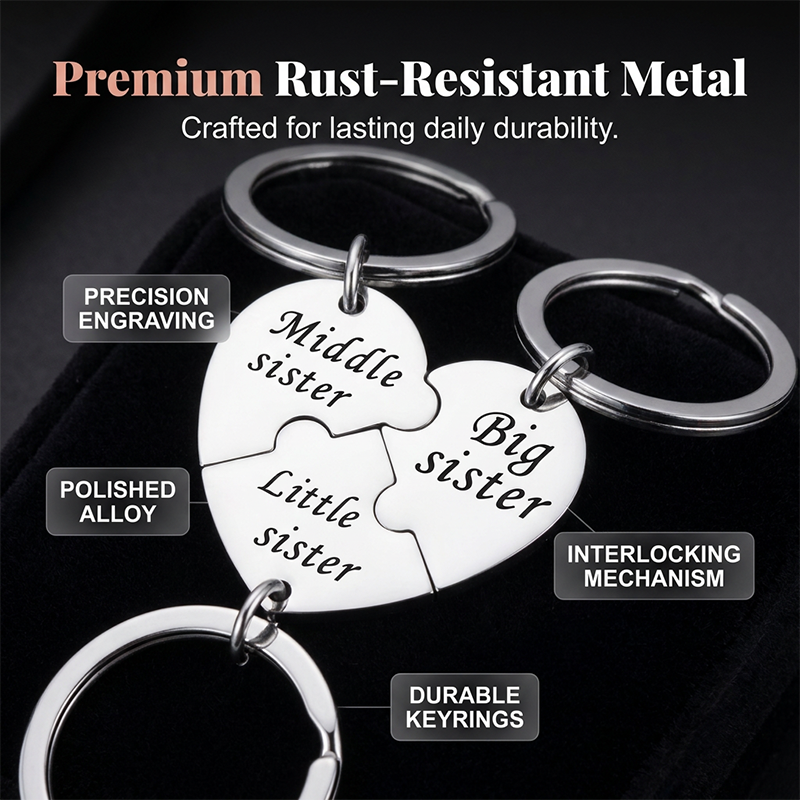 ForeverLoop – Meaningful Stainless Steel Sisterhood Keychain Set