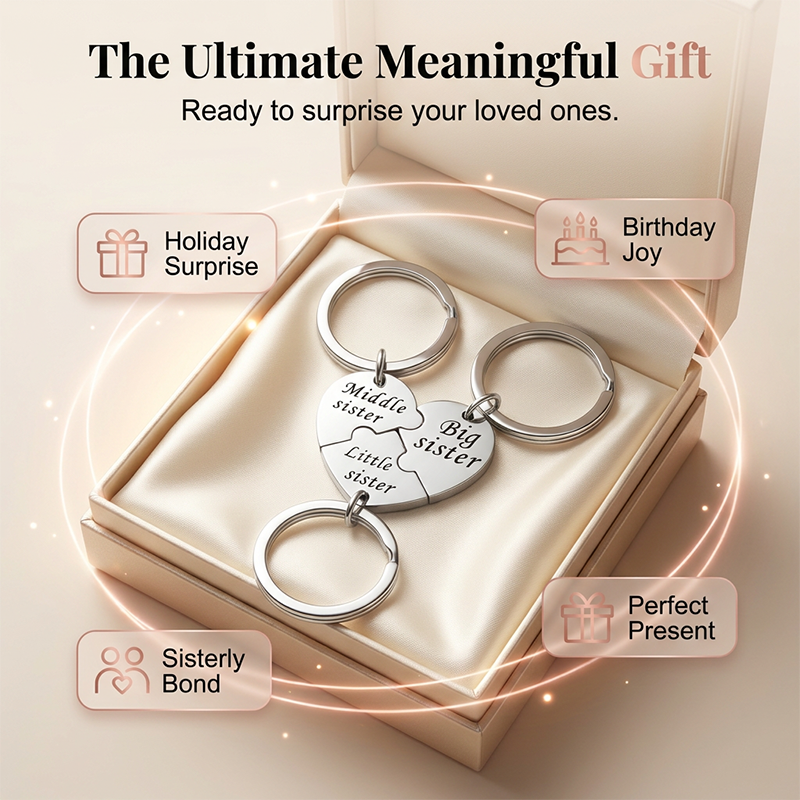 ForeverLoop – Meaningful Stainless Steel Sisterhood Keychain Set