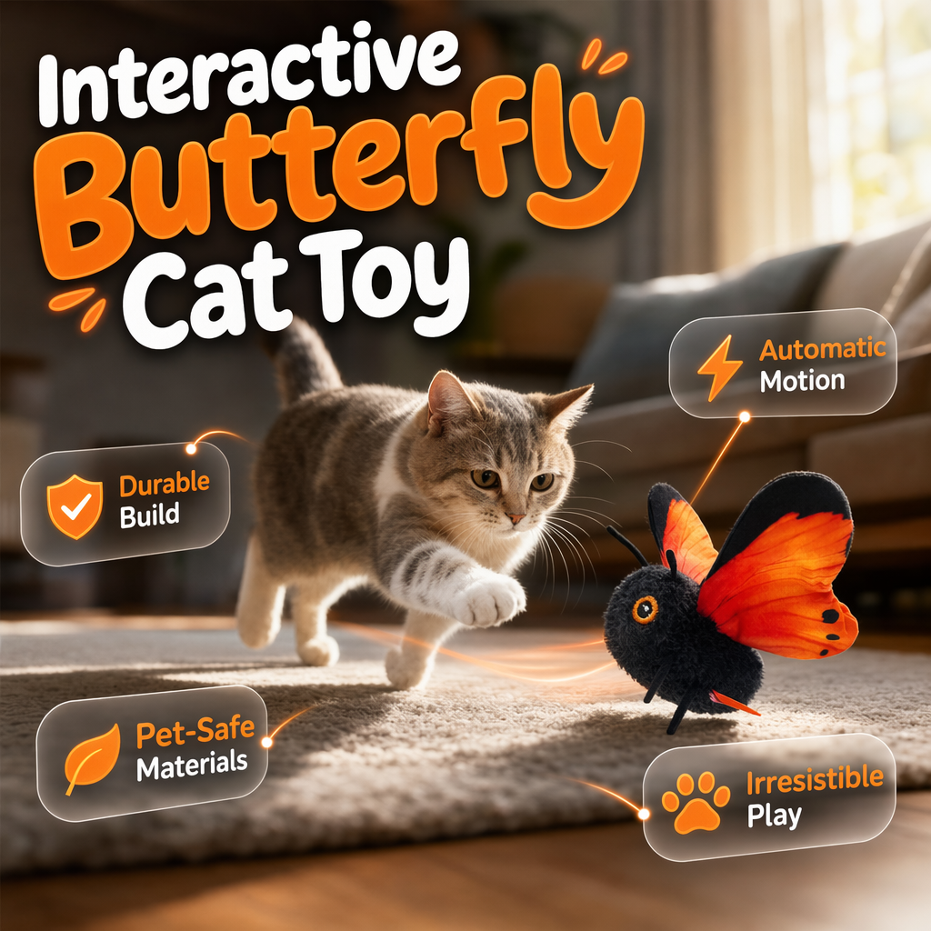FlutterPaws – Smart Sensing Flapping Butterfly Toy