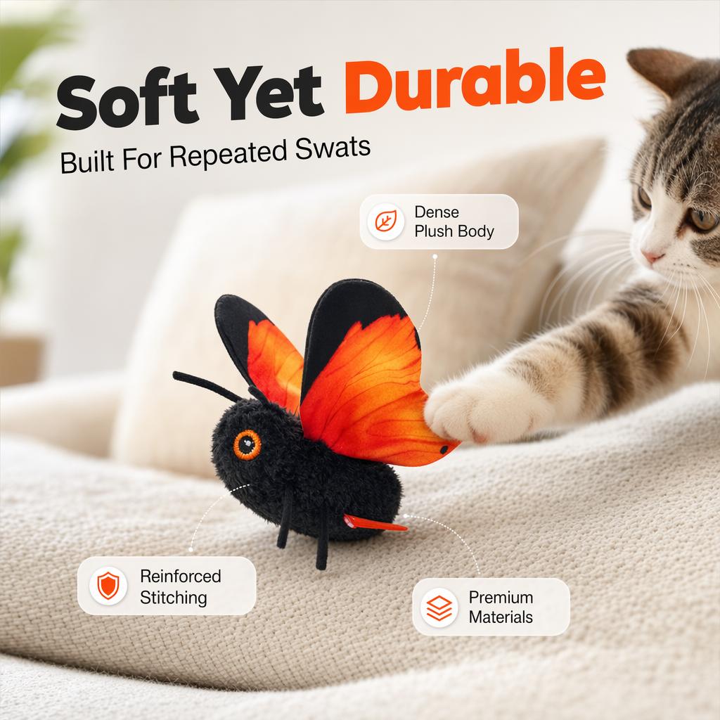FlutterPaws – Smart Sensing Flapping Butterfly Toy