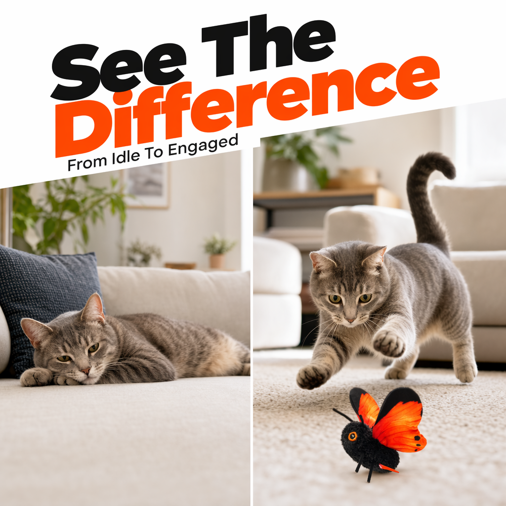 FlutterPaws – Smart Sensing Flapping Butterfly Toy