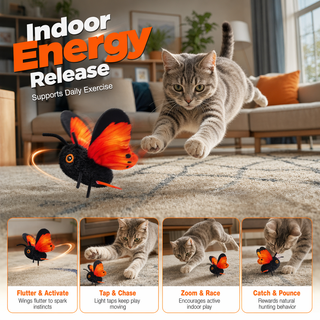 FlutterPaws – Smart Sensing Flapping Butterfly Toy