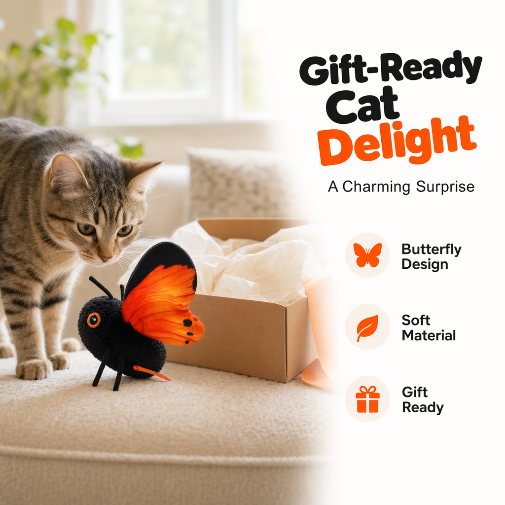 FlutterPaws – Smart Sensing Flapping Butterfly Toy