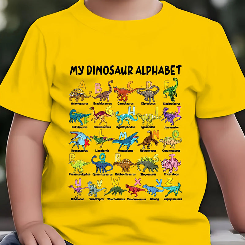 DinoQuest – Colourful Dinosaur Alphabet Learning Tee