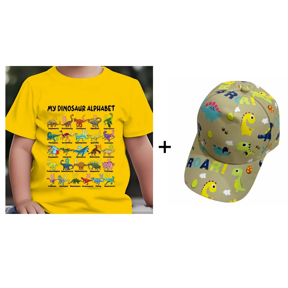 DinoQuest – Colourful Dinosaur Alphabet Learning Tee