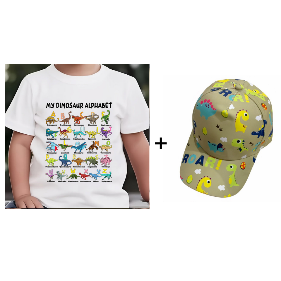 DinoQuest – Colourful Dinosaur Alphabet Learning Tee