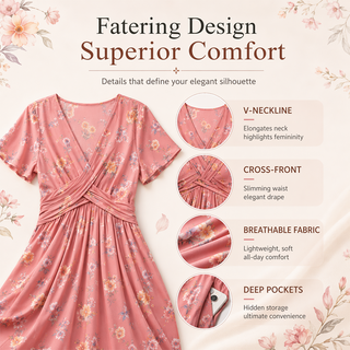 StyleBloom – Floral V-Neck Twist-Waist Dress