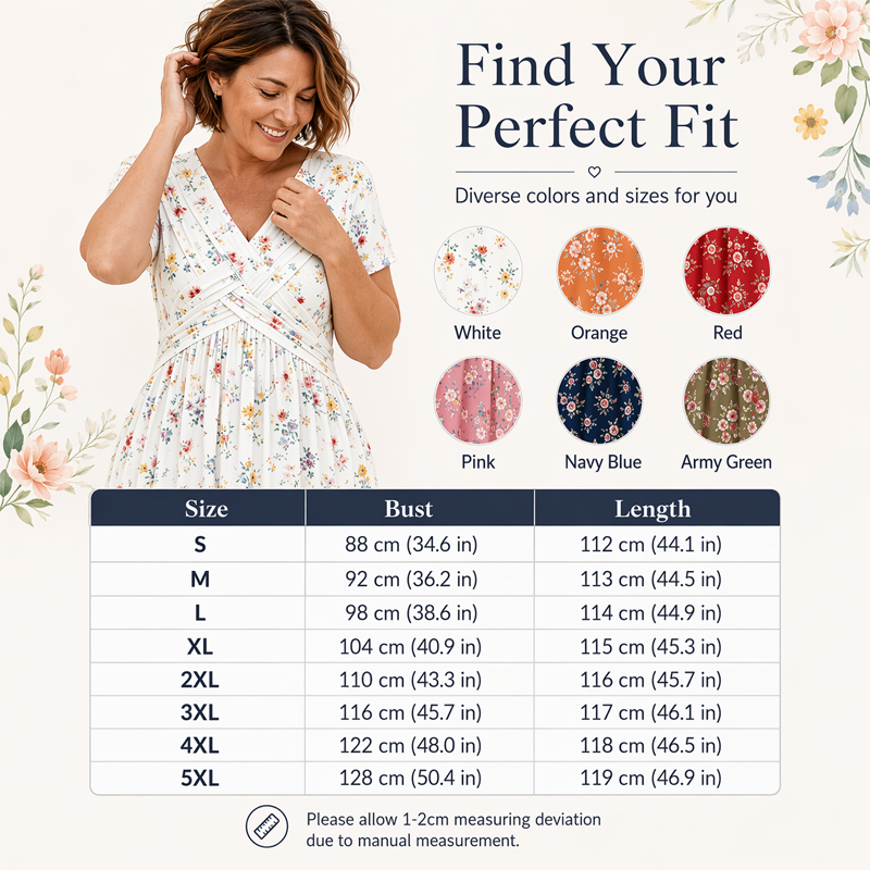 StyleBloom – Floral V-Neck Twist-Waist Dress