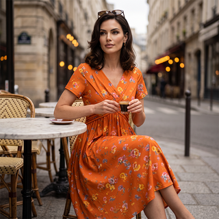 StyleBloom – Floral V-Neck Twist-Waist Dress