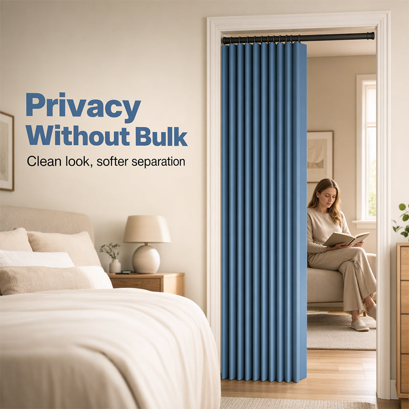 PrivacyEase – No-Drill Magnetic Folding Door Curtain