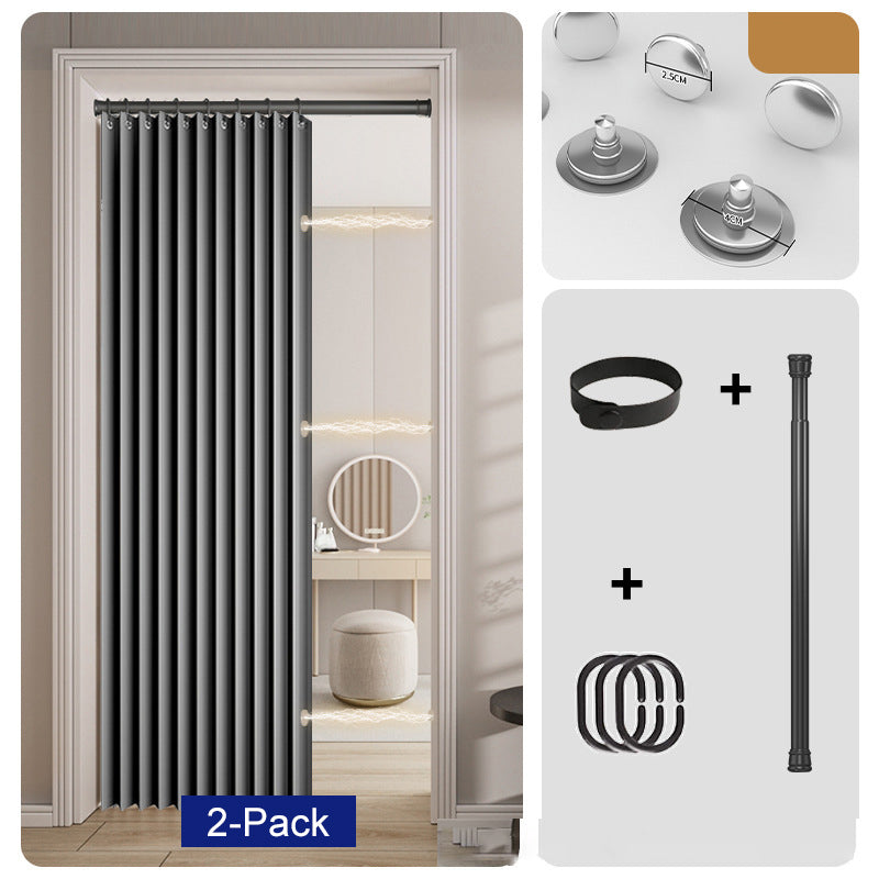 PrivacyEase – No-Drill Magnetic Folding Door Curtain