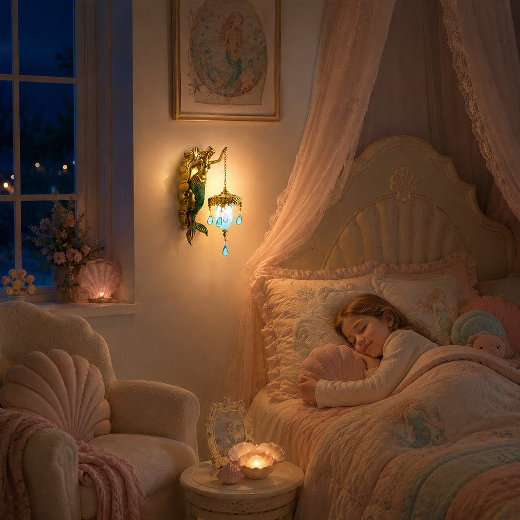MermaidGlow – Vintage Mermaid Wall Light