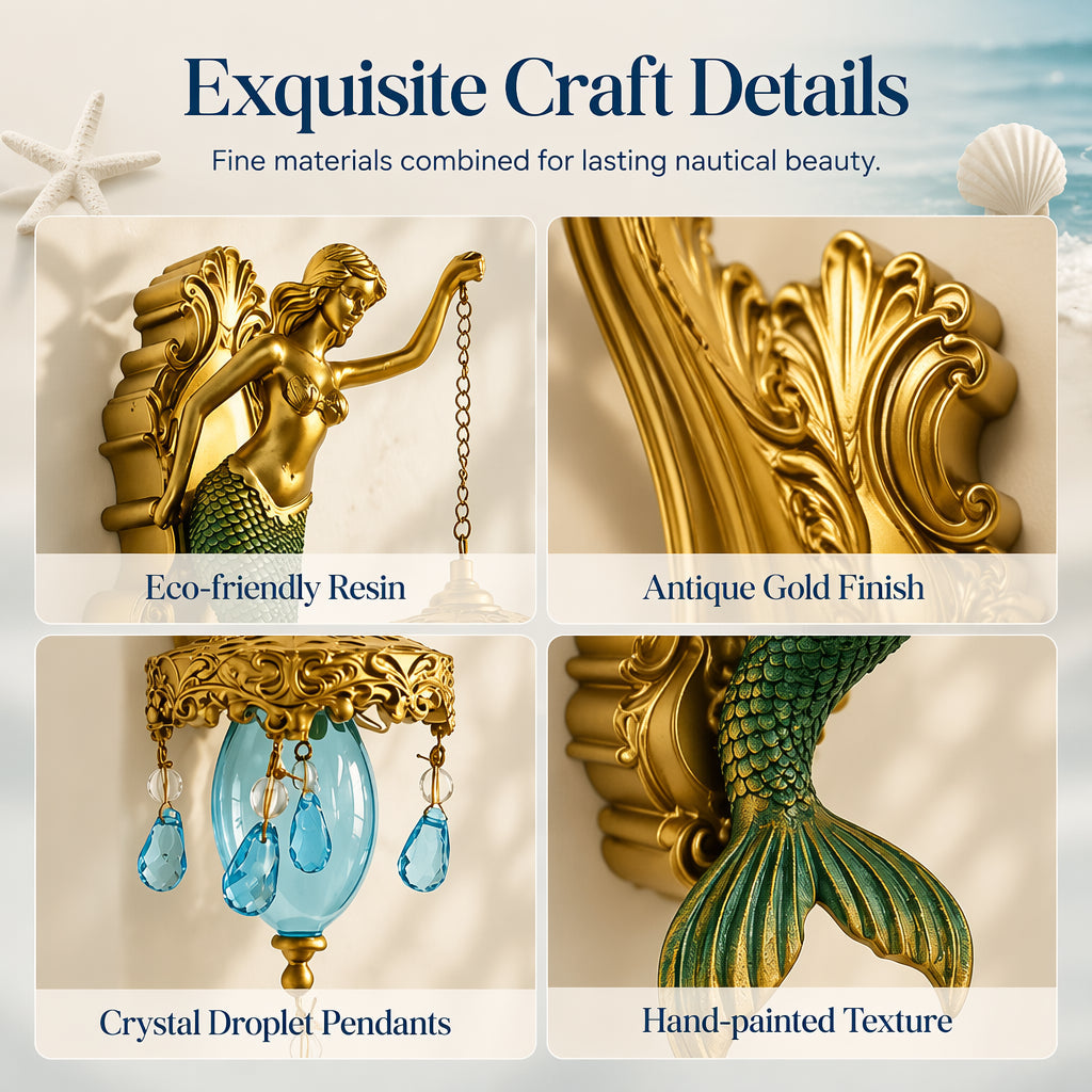 MermaidGlow – Vintage Mermaid Wall Light
