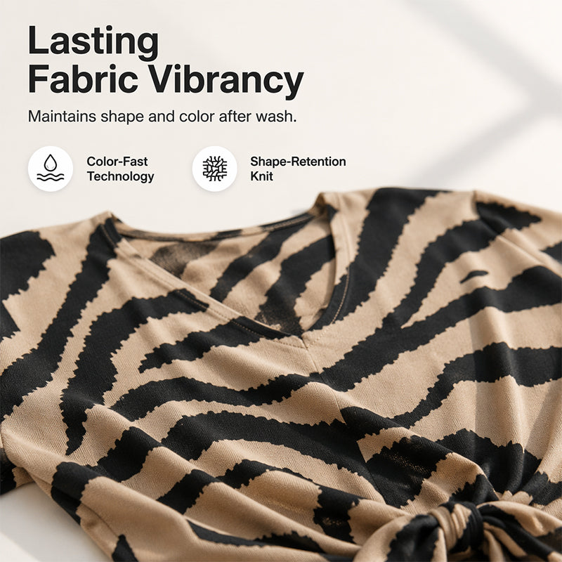 ZebraMuse – Waist-Tie V-Neck Tee