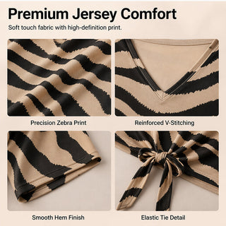 ZebraMuse – Waist-Tie V-Neck Tee