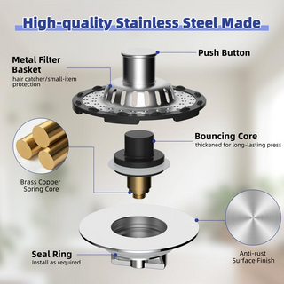 DrainGuard – Stainless Steel Kitchen Sink Strainer